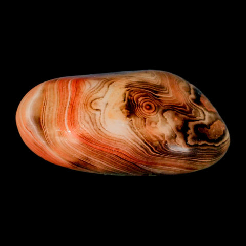 2.2" Natural Polished Red Silk Banded Agate Chalcedony Mineral Specimen - Fossil Age Minerals