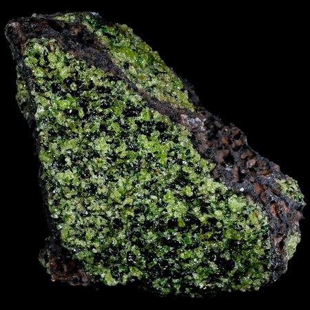 XL 4.9" Emerald Peridot Crystals, Chrome Diopside And Spinel On Volcanic Rock Gila, AZ