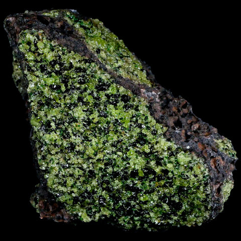 XL 4.9" Emerald Peridot Crystals, Chrome Diopside And Spinel On Volcanic Rock Gila, AZ - Fossil Age Minerals