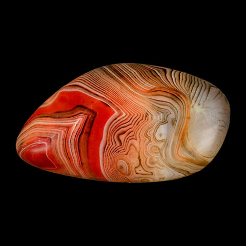2.4" Natural Polished Red Silk Banded Agate Chalcedony Mineral Specimen - Fossil Age Minerals