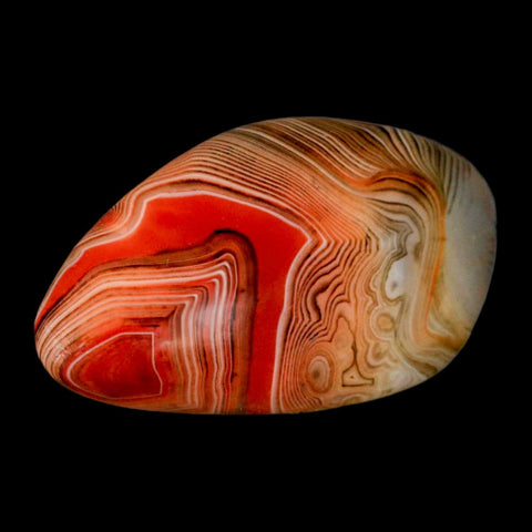 2.4" Natural Polished Red Silk Banded Agate Chalcedony Mineral Specimen - Fossil Age Minerals
