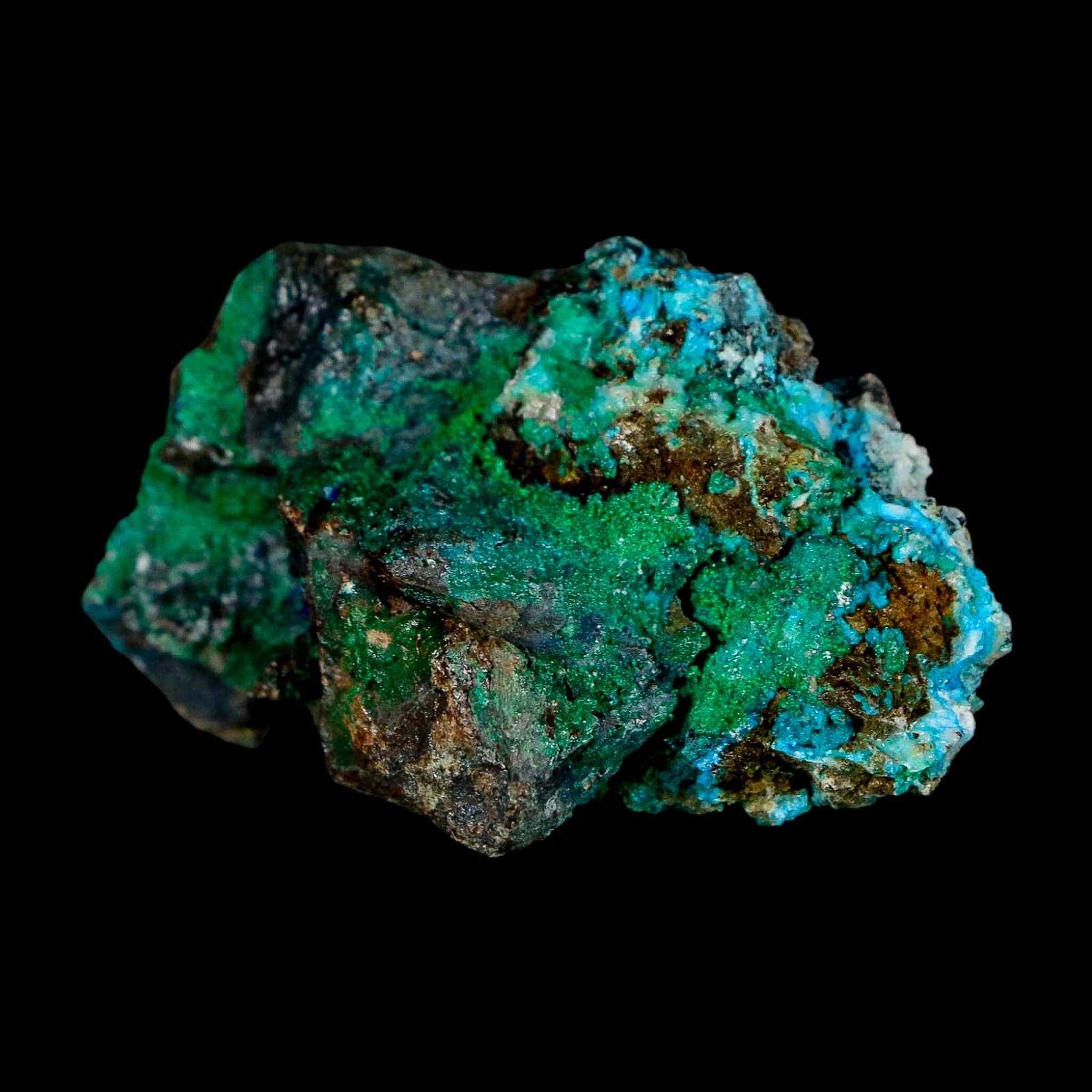 2.4" Chrysocolla And Malachite Crystal Mineral Specimen On Matrix From Peru - Fossil Age Minerals