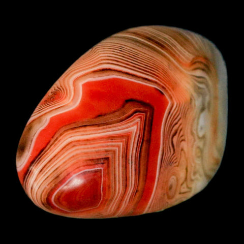 2.4" Natural Polished Red Silk Banded Agate Chalcedony Mineral Specimen - Fossil Age Minerals