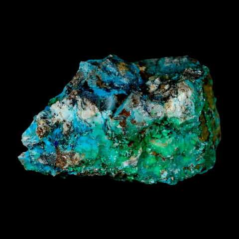 2.4" Chrysocolla And Malachite Crystal Mineral Specimen On Matrix From Peru