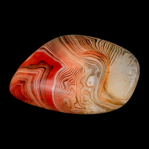 2.4" Natural Polished Red Silk Banded Agate Chalcedony Mineral Specimen - Fossil Age Minerals