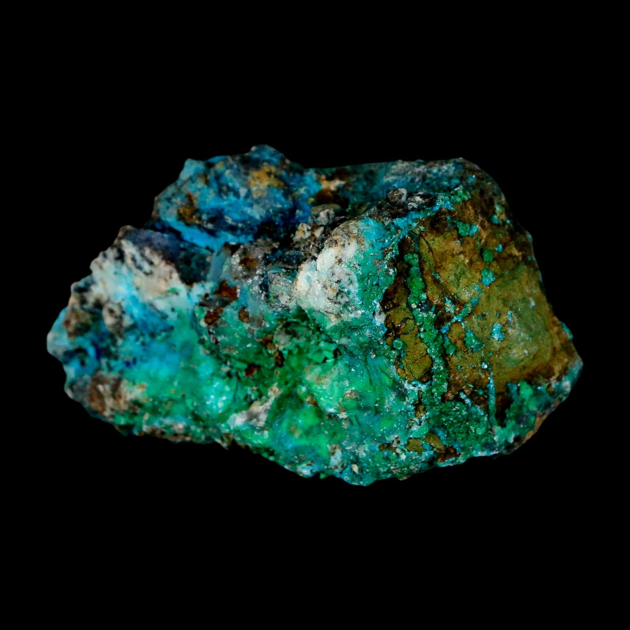 2.4" Chrysocolla And Malachite Crystal Mineral Specimen On Matrix From Peru - Fossil Age Minerals