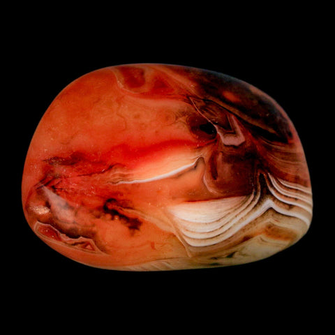 1.9" Natural Polished Red Silk Banded Agate Chalcedony Mineral Specimen - Fossil Age Minerals