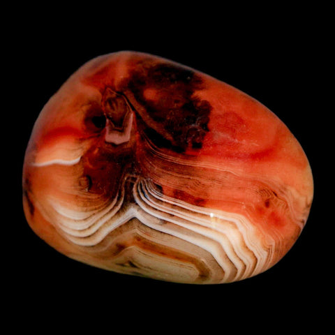 1.9" Natural Polished Red Silk Banded Agate Chalcedony Mineral Specimen - Fossil Age Minerals