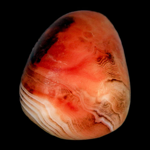 1.9" Natural Polished Red Silk Banded Agate Chalcedony Mineral Specimen - Fossil Age Minerals