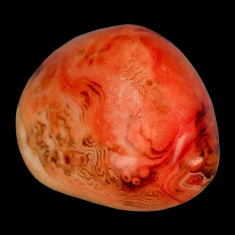 1.9" Natural Polished Red Silk Banded Agate Chalcedony Mineral Specimen - Fossil Age Minerals