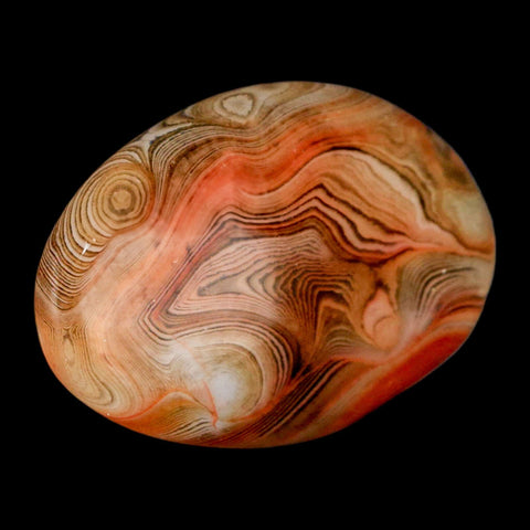 2.3" Natural Polished Red Silk Banded Agate Chalcedony Mineral Specimen - Fossil Age Minerals