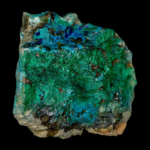 2.4" Azurite, Chrysocolla And Malachite Crystal Mineral Specimen On Matrix From Peru