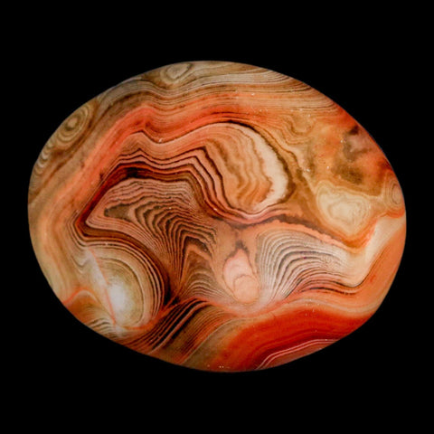 2.3" Natural Polished Red Silk Banded Agate Chalcedony Mineral Specimen - Fossil Age Minerals
