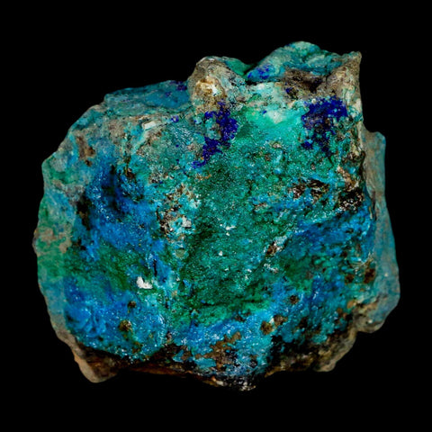 2.4" Azurite, Chrysocolla And Malachite Crystal Mineral Specimen On Matrix From Peru