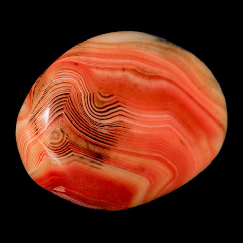 2.3" Natural Polished Red Silk Banded Agate Chalcedony Mineral Specimen - Fossil Age Minerals