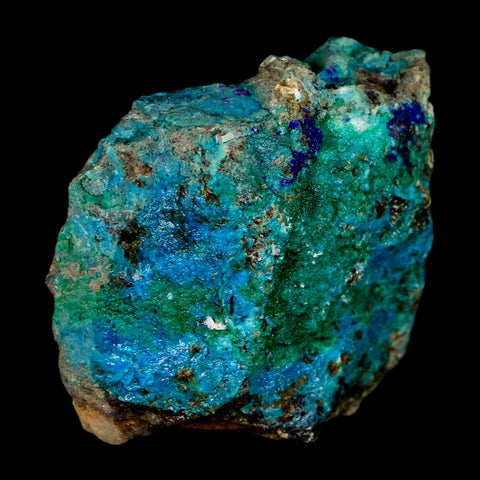 2.4" Azurite, Chrysocolla And Malachite Crystal Mineral Specimen On Matrix From Peru