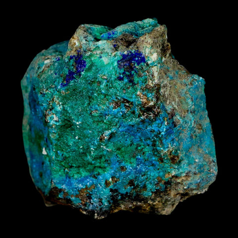 2.4" Azurite, Chrysocolla And Malachite Crystal Mineral Specimen On Matrix From Peru