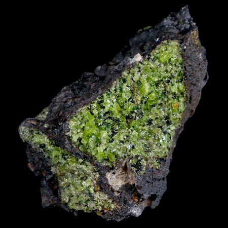 XL 4.3" Emerald Peridot Crystals, Chrome Diopside And Spinel On Volcanic Rock Gila, AZ