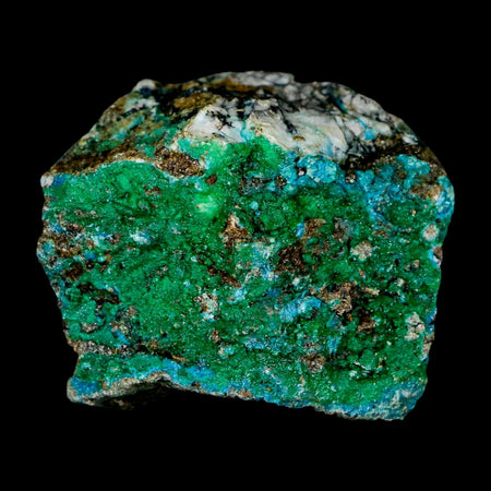 1.9" Chrysocolla And Malachite Crystal Mineral Specimen On Matrix From Peru