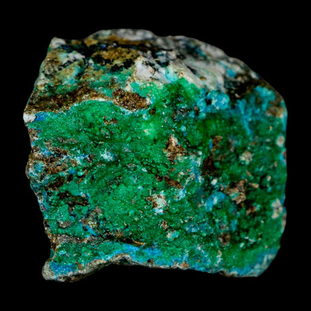 1.9" Chrysocolla And Malachite Crystal Mineral Specimen On Matrix From Peru