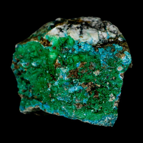 1.9" Chrysocolla And Malachite Crystal Mineral Specimen On Matrix From Peru