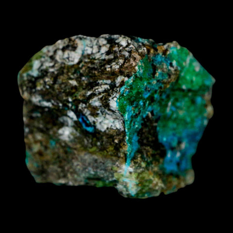 1.9" Chrysocolla And Malachite Crystal Mineral Specimen On Matrix From Peru