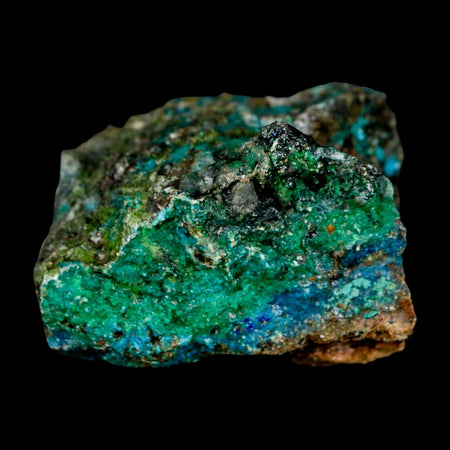 1.7" Chrysocolla And Malachite Crystal Mineral Specimen On Matrix From Peru