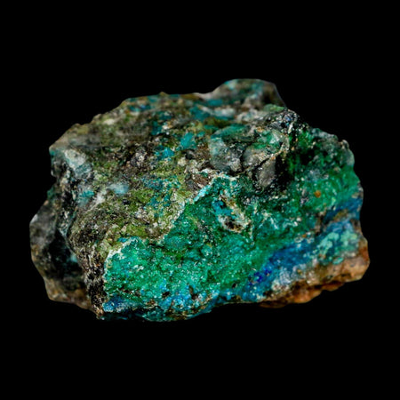1.7" Chrysocolla And Malachite Crystal Mineral Specimen On Matrix From Peru