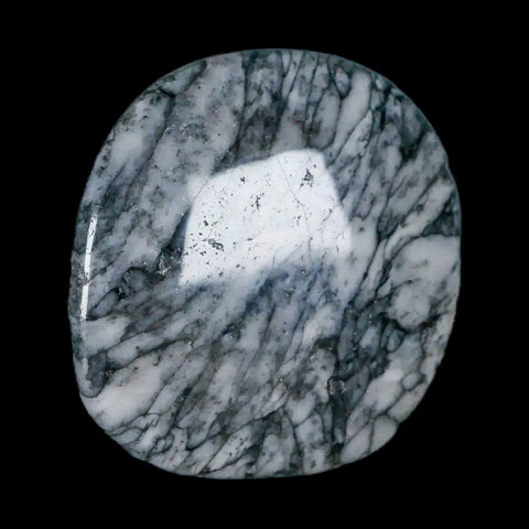 43MM Pinolite Polished Palm Stone Mineral Specimen Panolith Austria - Fossil Age Minerals