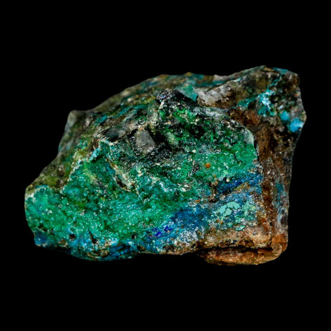 1.7" Chrysocolla And Malachite Crystal Mineral Specimen On Matrix From Peru