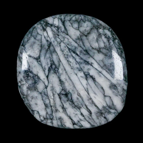 43MM Pinolite Polished Palm Stone Mineral Specimen Panolith Austria - Fossil Age Minerals
