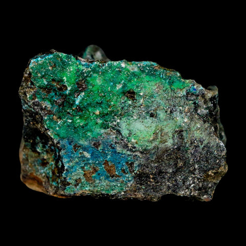 1.7" Chrysocolla And Malachite Crystal Mineral Specimen On Matrix From Peru