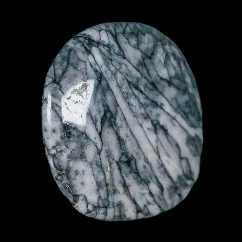43MM Pinolite Polished Palm Stone Mineral Specimen Panolith Austria - Fossil Age Minerals