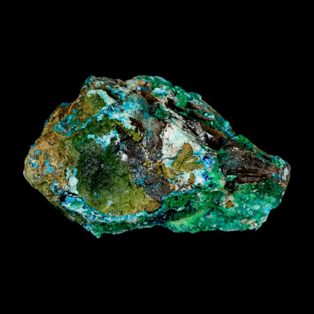 2.6" Chrysocolla And Malachite Crystal Mineral Specimen On Matrix From Peru
