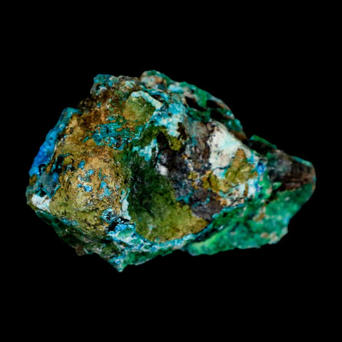 2.6" Chrysocolla And Malachite Crystal Mineral Specimen On Matrix From Peru