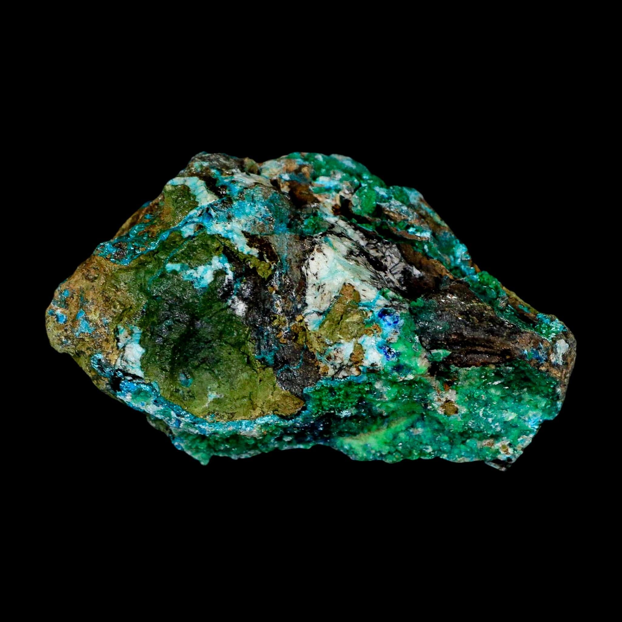 2.6" Chrysocolla And Malachite Crystal Mineral Specimen On Matrix From Peru - Fossil Age Minerals