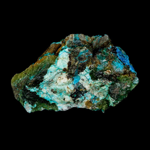 2.6" Chrysocolla And Malachite Crystal Mineral Specimen On Matrix From Peru