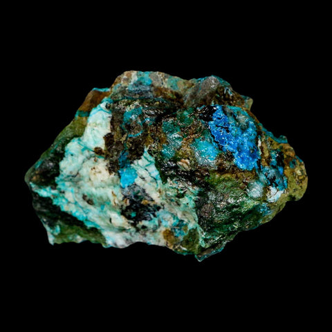 2.6" Chrysocolla And Malachite Crystal Mineral Specimen On Matrix From Peru