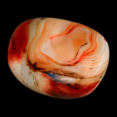 2.2" Natural Polished Red Silk Banded Agate Chalcedony Mineral Specimen - Fossil Age Minerals