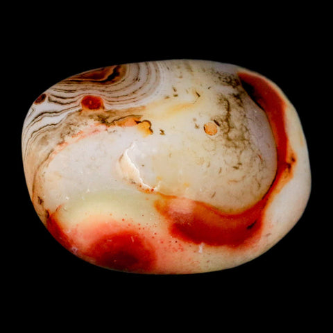 2.2" Natural Polished Red Silk Banded Agate Chalcedony Mineral Specimen - Fossil Age Minerals