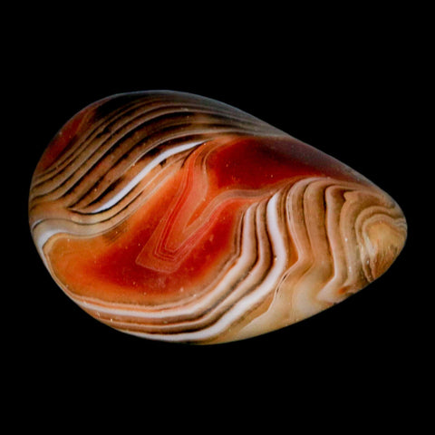 2" Natural Polished Red Silk Banded Agate Chalcedony Mineral Specimen - Fossil Age Minerals