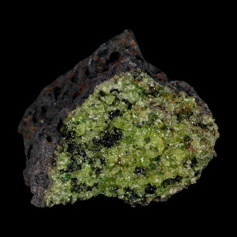 2.4" Emerald Peridot Crystals, Chrome Diopside And Spinel On Volcanic Rock Gila, AZ - Fossil Age Minerals
