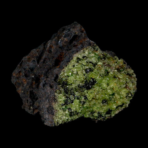 2.4" Emerald Peridot Crystals, Chrome Diopside And Spinel On Volcanic Rock Gila, AZ - Fossil Age Minerals