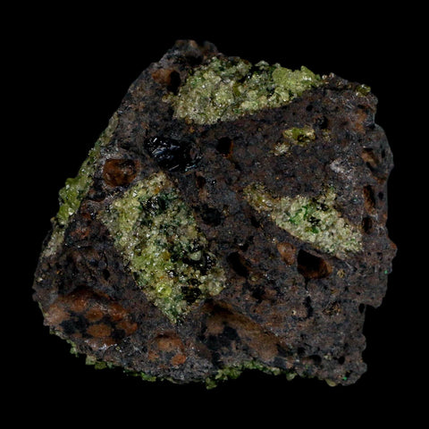 2.4" Emerald Peridot Crystals, Chrome Diopside And Spinel On Volcanic Rock Gila, AZ - Fossil Age Minerals