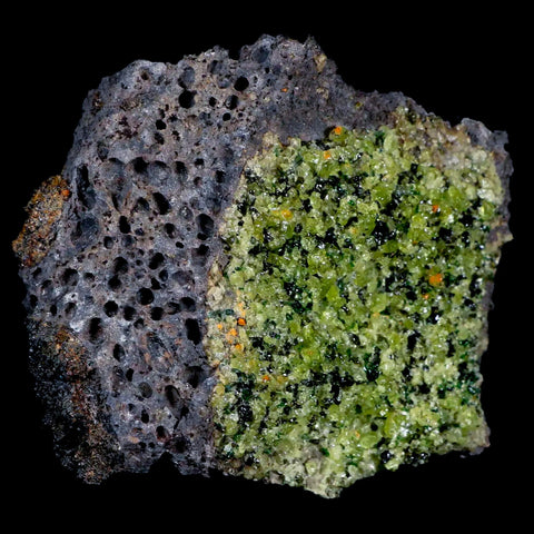 XL 4" Emerald Peridot Crystals, Chrome Diopside And Spinel On Volcanic Rock Gila, AZ - Fossil Age Minerals