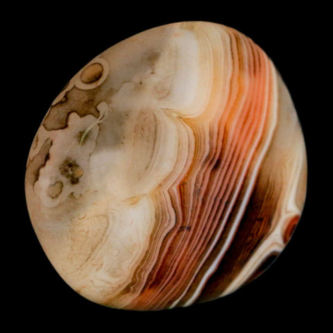 1.9" Natural Polished Red Silk Banded Agate Chalcedony Mineral Specimen - Fossil Age Minerals