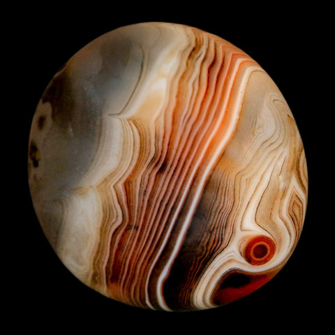 1.9" Natural Polished Red Silk Banded Agate Chalcedony Mineral Specimen - Fossil Age Minerals