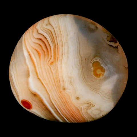 1.9" Natural Polished Red Silk Banded Agate Chalcedony Mineral Specimen - Fossil Age Minerals