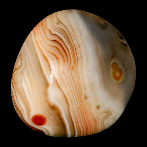 1.9" Natural Polished Red Silk Banded Agate Chalcedony Mineral Specimen - Fossil Age Minerals