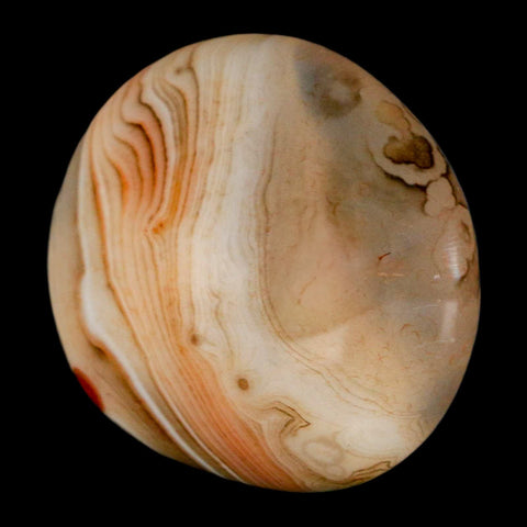 1.9" Natural Polished Red Silk Banded Agate Chalcedony Mineral Specimen - Fossil Age Minerals